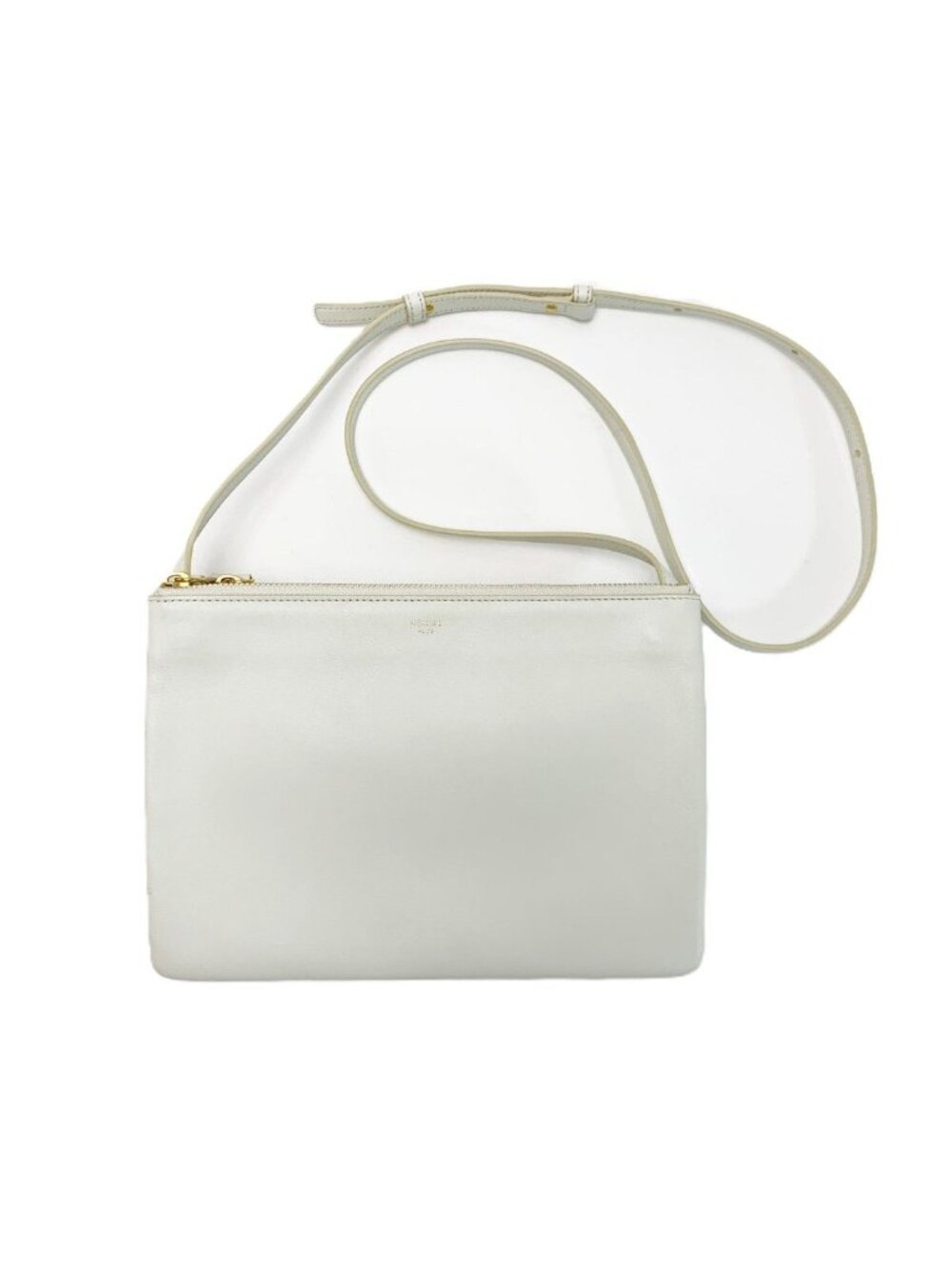 Celine Trio Small Shoulder Bag Lambskin Ivory